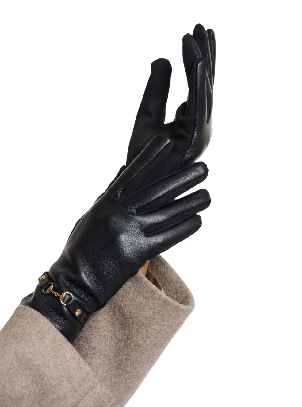 Rino & Pelle Giske Faux Leather Gloves in Black