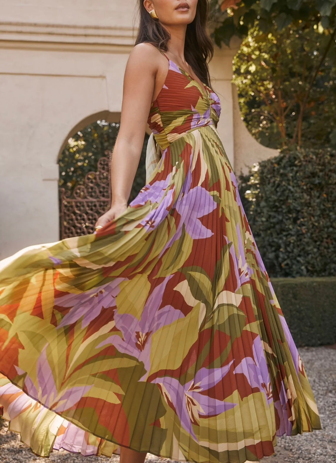 Blythe Floral Plisse Midi Dress Sierra Deene Blythe Floral Plisse Midi Dress Sierra Deene