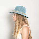 Wyeth Sedona Straw Panama Hat in Light Blue