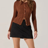 Ottilie Pointelle Crochet Collar Cardigan