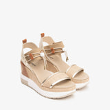NeroGiardini Bungee Platform Wedge Sandals in Gold