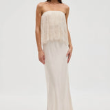 THIRD FORM Visions Lace Strapless Maxi Dress in Buttercream