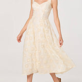 ASTR The Label Caerwyn Eyelet Embroidery Sweetheart Midi Dress