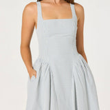 ASTR The Label Vinya Plaid Bow-Back Midi Dress
