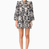 Jolie Long Sleeve Mini Dress in Black