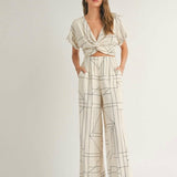 Geometric Wide Leg Pants