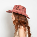 Wyeth Rocky Raffia Straw Hat in Rose