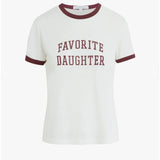 The Collegiate Ringer Tee in White Burgundy