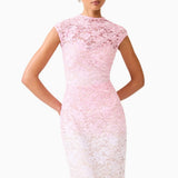Elliatt Lumira Sequin Lace Gown in Pink Ombre