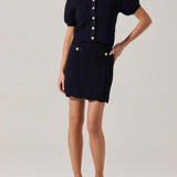 Perrine Scalloped Short Sleeve Cardigan