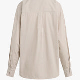 Favorite Daughter The Ex-Boyfriend Shirt in Soft Taupe Stripe