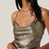 Gaia Midi Dress in Black Gold
