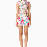 Elliatt Rosette Sleeveless Mini Dress in Multi Floral