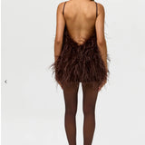 Naked Wardrone Feather Open Back Mini Dress