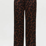Naked Wardrobe Silk Print Wide Leg Pants