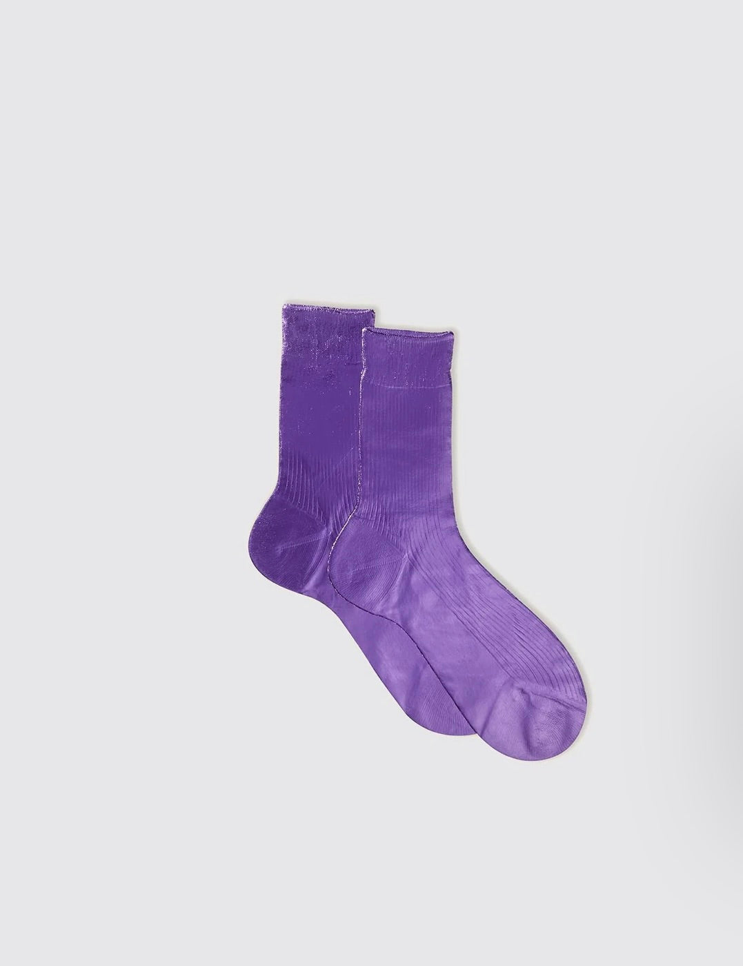 One Ribbed Laminated Metallic Socks