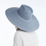 Wyeth Brie Wide Brim Wheat Straw Hat in Blue