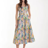 Karina Grimaldi Zyra Denim Print Dress