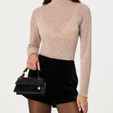 ASTR The Label Kyra Sheer Metallic Top