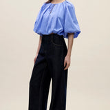 Yara Poplin Bubble Top in Bluebell