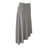 Basic Essentials Ribbed Asymmetric Skirt in Cloud Grey