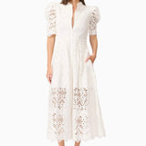 Carli Midi Shirt Dress in Ivory