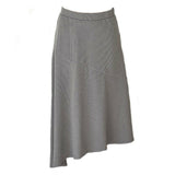 Basic Essentials Ribbed Asymmetric Skirt in Cloud Grey