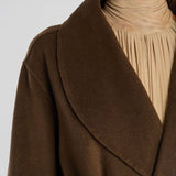 SEROYA Mavis Wool Coat in Slate Brown