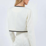 Contrast Trim Pants with Pocket Detail