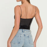 Generation Love Sarah Sequin Bodysuit in Black