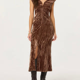 ASTR The Label Daisha Crushed Velvet Midi Dress