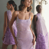 Elliatt Cerise Embellished Gown