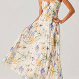 Emese Floral Pleated Maxi Dress