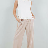 Knit Vest with Tie Detail in Ivory