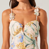 Emese Floral Pleated Maxi Dress