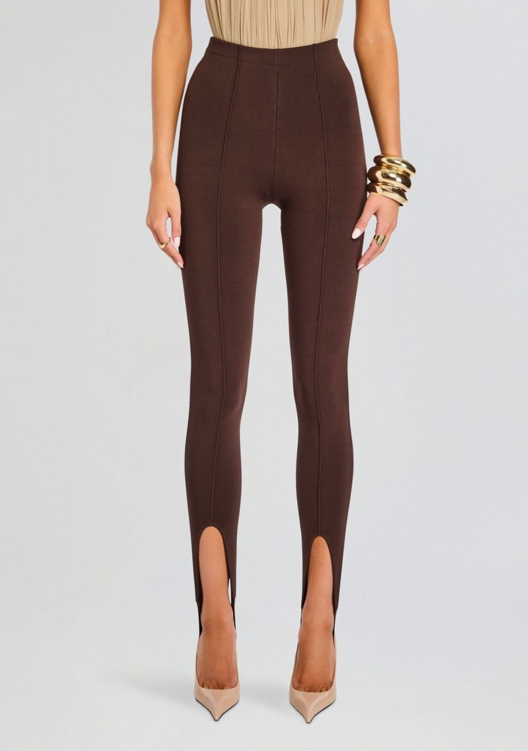 SEROYA Kelsey Stirrup Legging in Slate Brown