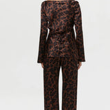 Naked Wardrobe Silk Print Wide Leg Pants