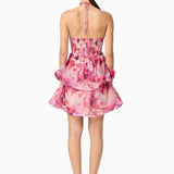 Evalina Floral Mini Dress in Pink