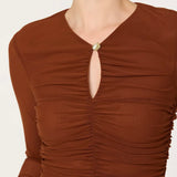 ASTR the Label Yasmine Ruched Long Sleeve Dress