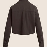 Favorite Daughter The Cropped Ex-Boyfriend Shirt in Espresso