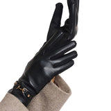 Rino & Pelle Giske Faux Leather Gloves in Black