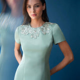 Theia Sorelia Floral Beaded Gown