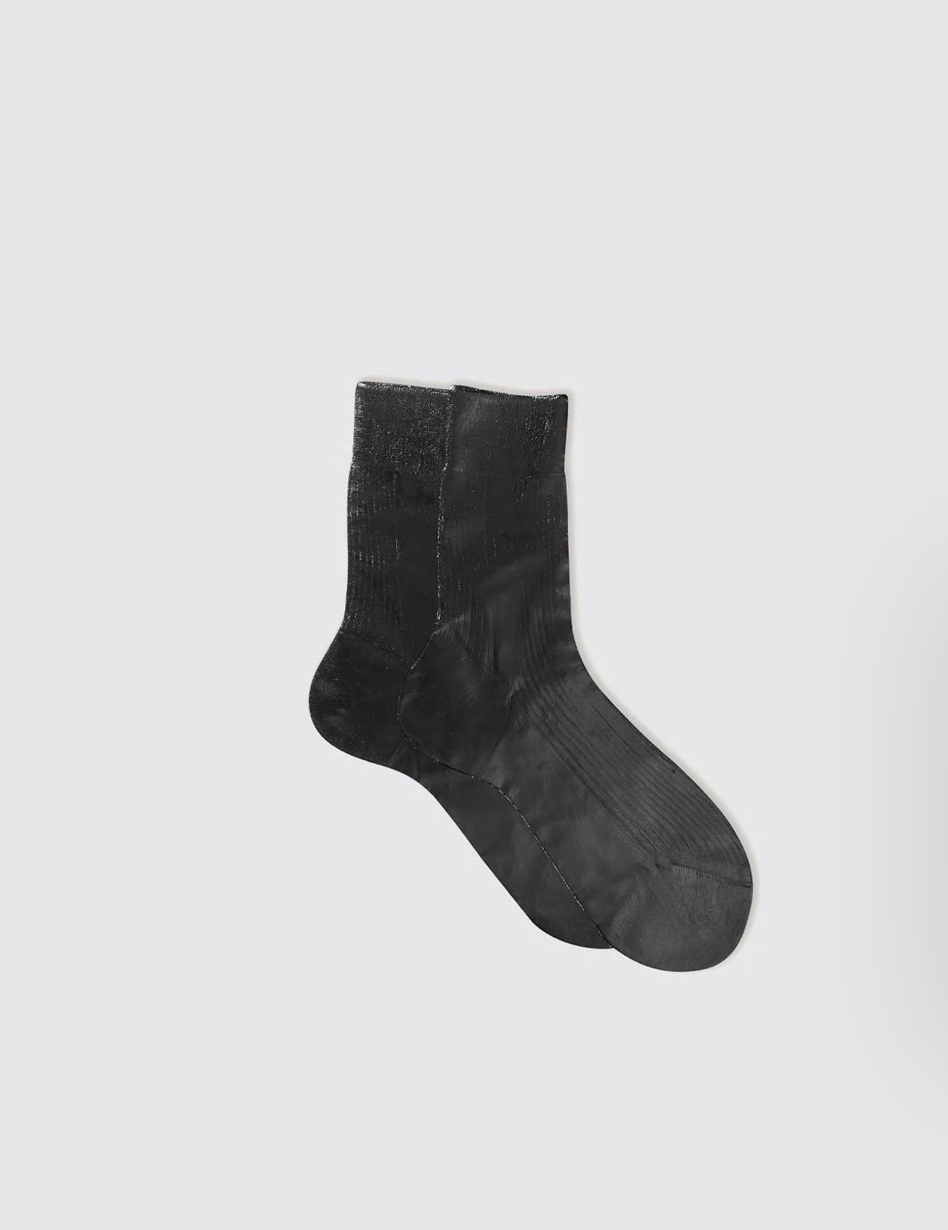 One Ribbed Laminated Metallic Socks