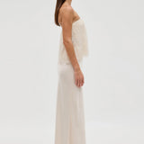THIRD FORM Visions Lace Strapless Maxi Dress in Buttercream