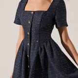 Janel Tweed Mini Skater Dress