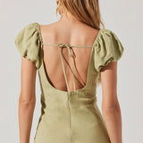 Leocadia Embroidered Puff Sleeve Dress