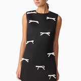 Ursula Rose Bow Shift Dress in Black