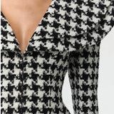 Naked Wardrobe Suiting Houndstooth Fitted Blazer