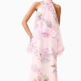 Elliatt Millie Tiered Gown in Pink Floral