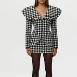 Naked Wardrobe Suiting Houndstooth Mini Skirt